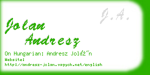 jolan andresz business card